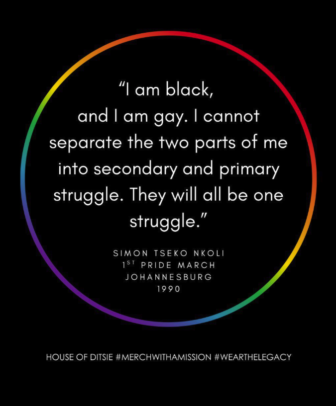 bevditsie's tweet photo. I'm a MoSotho and I'm Gay. I cannot separate the two parts of myself. They are one. Order your T-Shirts or crew necks here.
Order form: https://t.co/9mu0e5en7L
#MerchWithAMission #WearTheLegacy https://t.co/ybY39ia7Uy