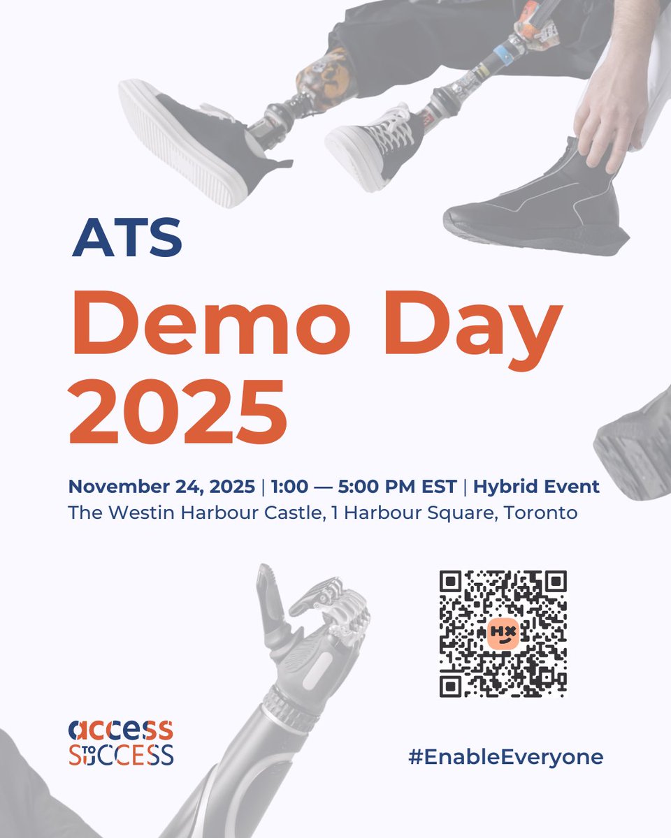 Get ready — ATS Demo Day 2025 is happening on Nov 24! Join 300+ investors, leaders &amp; innovators shaping the future of accessibility. Expect startup pitches, hands-on demos, fireside chats, networking, and more!

events.humanitix.com/ats-demo-day-2…

#EnableEveryone