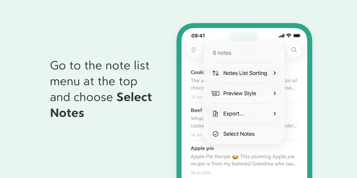 BearNotesApp's tweet image. #BearTips On iOS, you can select multiple notes to share, encrypt, or delete at once.

Open the note list menu to start, or swipe up or down with two fingers for a quicker way.

☑️📕
☑️📘
☑️📙
☑️📗

#iOS #ProductivityTips