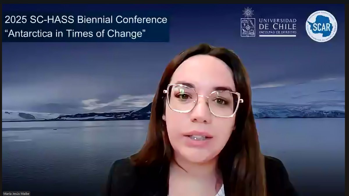 Antártica en tiempos de cambio🇦🇶🌎 Con palabras del Dr. Luis Valentín Ferrada <a href="/derechouchile/">Facultad de Derecho</a> <a href="/U_Antartica/">U-Antartica</a> y presentación de la investigadora Consuelo León, comienza la Conferencia en línea SC-HASS (Comité Permanente de Humanidades y Ciencias Sociales) 2025 <a href="/SCAR_Tweets/">Scientific Committee on Antarctic Research (SCAR)</a>