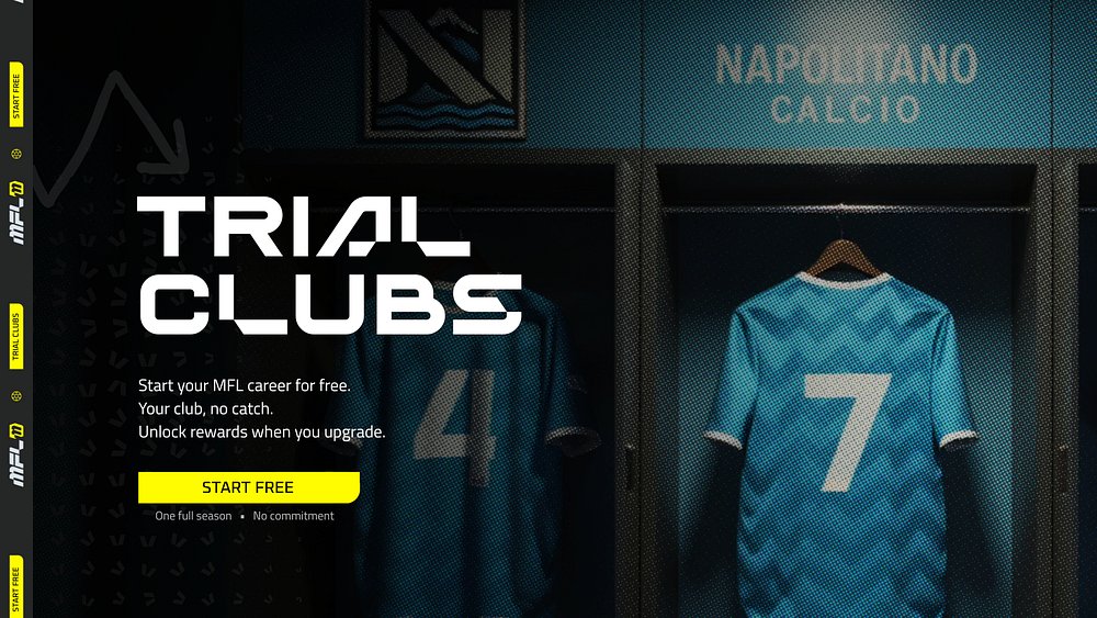 playMFL's tweet image. Trial Clubs: LIVE ⚽

For the first time in MFL history, you can manage a football club for an entire season – for free.

No upfront costs. Just claim your club and prove yourself.

Trial clubs are live.