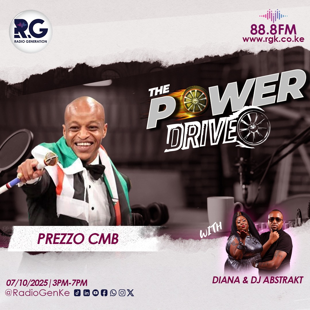 RadioGenKe's tweet photo. The King himself,  @AMB_Prezzo on The Power Drive Exclusive with @DKubebea &amp; @amdjabstrakt 
All about vibes, legacy and just pure energy!

Nairobi 88.8FM | Mombasa 90.7FM | https://t.co/TYuNGWjcIk
#PowerDrive #RadioGenKe #HomeOfHardTruths https://t.co/U40DU3B0jq