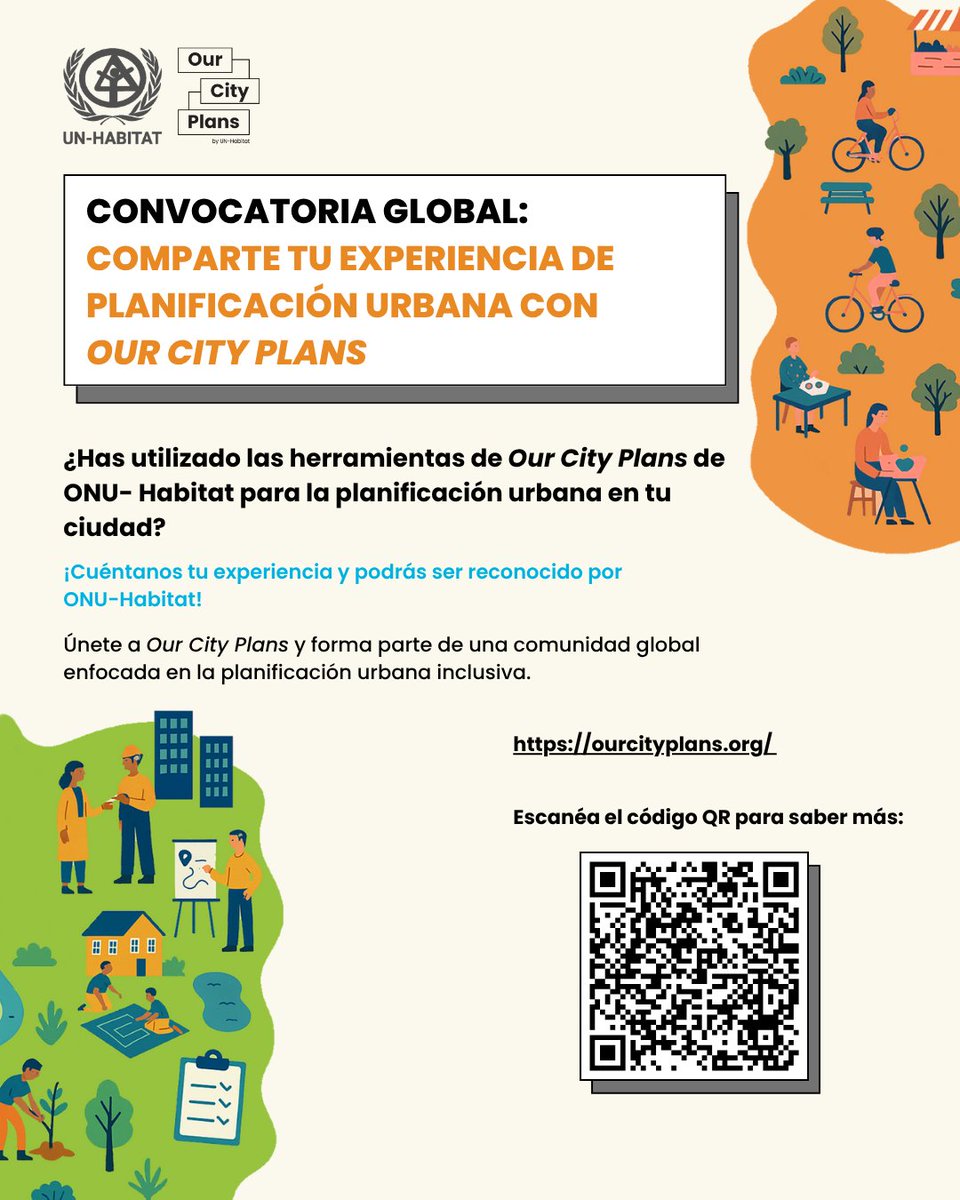 🌍¿Has utilizado la caja de herramientas Our City Plans para planificar tu ciudad o comunidad? ✨¡Queremos conocer tu historia! 
📅 Fecha límite: 15 noviembre 2025
 👉 Más información: drive.google.com/file/d/1mxltU8…