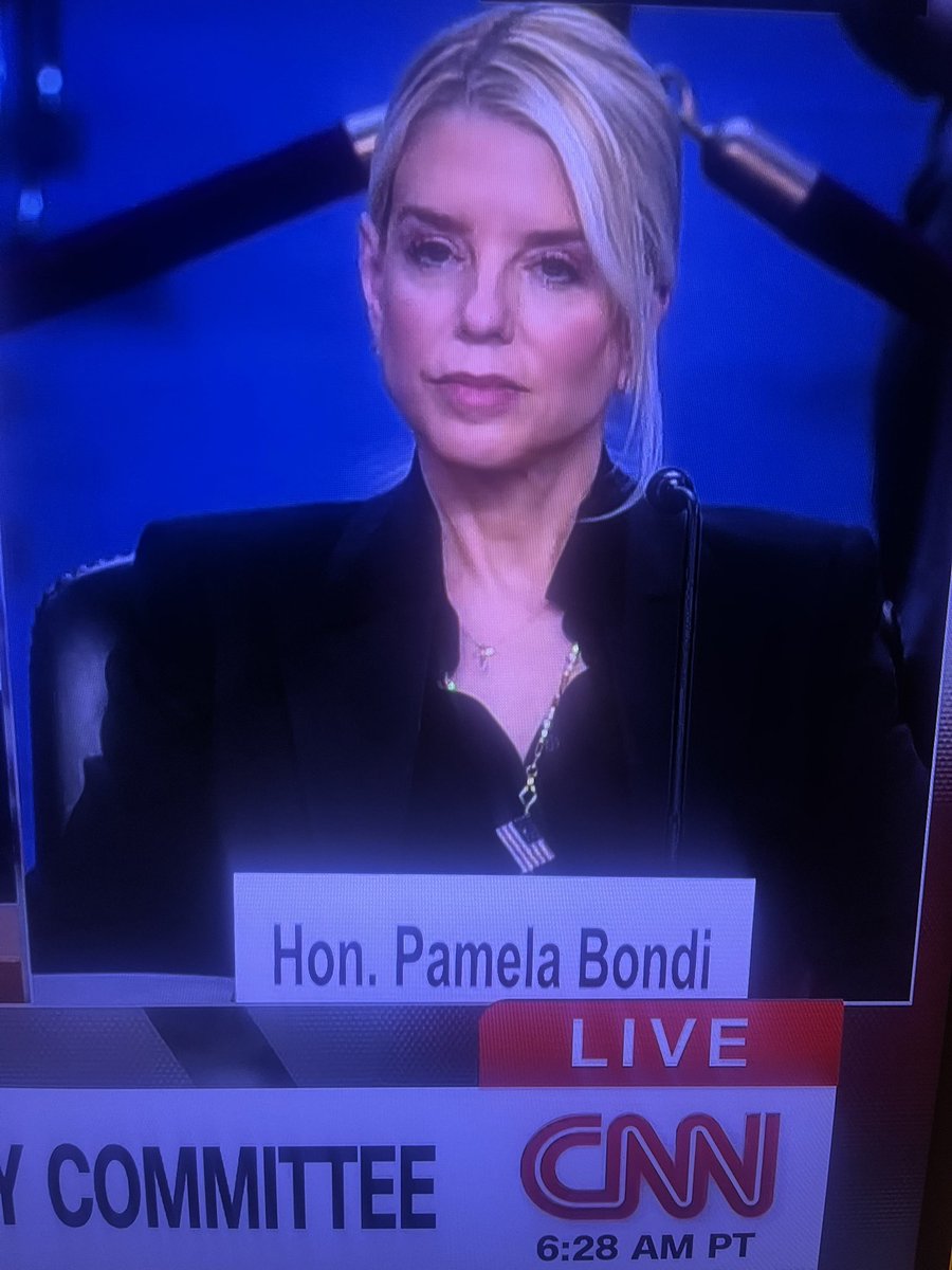 Apparently Pam Bondi's way to deal with testifying....take Valium?
My goodness she's aged 10 years in 6 months.