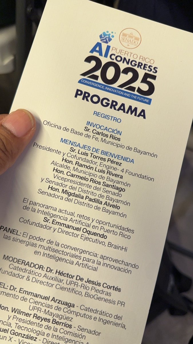 joseayala's tweet photo. En la mañana de hoy en el Puerto Rico Al Congress 2025 del Senado de Puerto Rico. 

Un diálogo crucial sobre la convergencia entre política pública, innovación y el futuro de la Inteligencia Artificial en la isla.

#AICongressPR #ai #Innovación #FuturoDePuertoRico https://t.co/k5u2InOfdQ