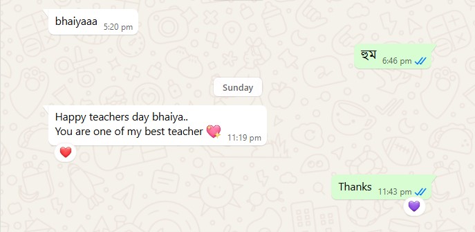 Unexpected moment from Student.