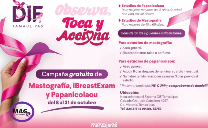 🟣 #Sociedad | Invita DIF Tamaulipas a la campaña de prevención y detección de cáncer de mama “Observa, Toca y Acciona”

e-magazine.mx/ver_noticia.ph…