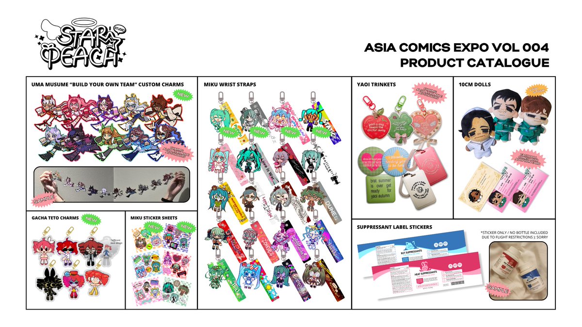 starpeachstudio's tweet photo. starpeach in.. singapore? ✈️🇸🇬 

you heard it right, we're going international for our next event ! catch us this weekend, oct 11-12 at suntec convention hall 403 for ace vol 4 👋 all merch have limited stocks due to our baggage limit so don't miss out !

#AsiaComicsExpo #ACE004 https://t.co/jvYjvx9At5