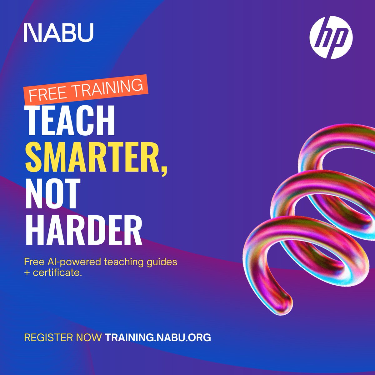 readwithnabu's tweet photo. Teachers, meet your new digital assistant! 

Learn to design lessons, create assessments, and boost classroom success with our free AI-powered training. Register now at https://t.co/3qtoEoywUV

#ReadWithNABU #NABUxHP https://t.co/upxOCwhdOX