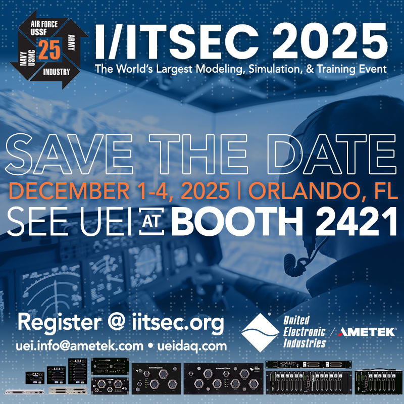 Save the Date!  UEI is your go-to for high-performance linkage I/O &amp; avionics solutions — streamlining simulators, HIL, &amp; control systems while cutting cost &amp; complexity.

From MIL-STD-1553 to CAN bus, we’ve got you covered. #Avionics #UEI

Learn more:  ow.ly/2AOS50X5NHQ