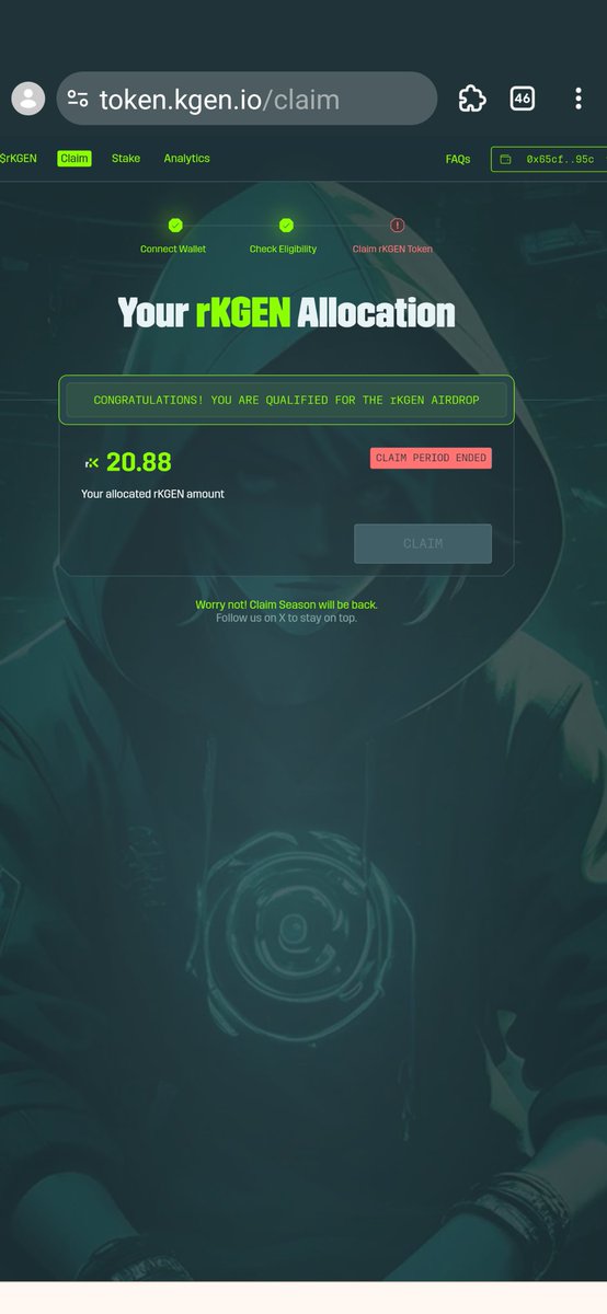 Mr_Self_'s tweet photo. @KGeN_IO @PancakeSwap Please open claim window again https://t.co/iwuLXOQ7nH
