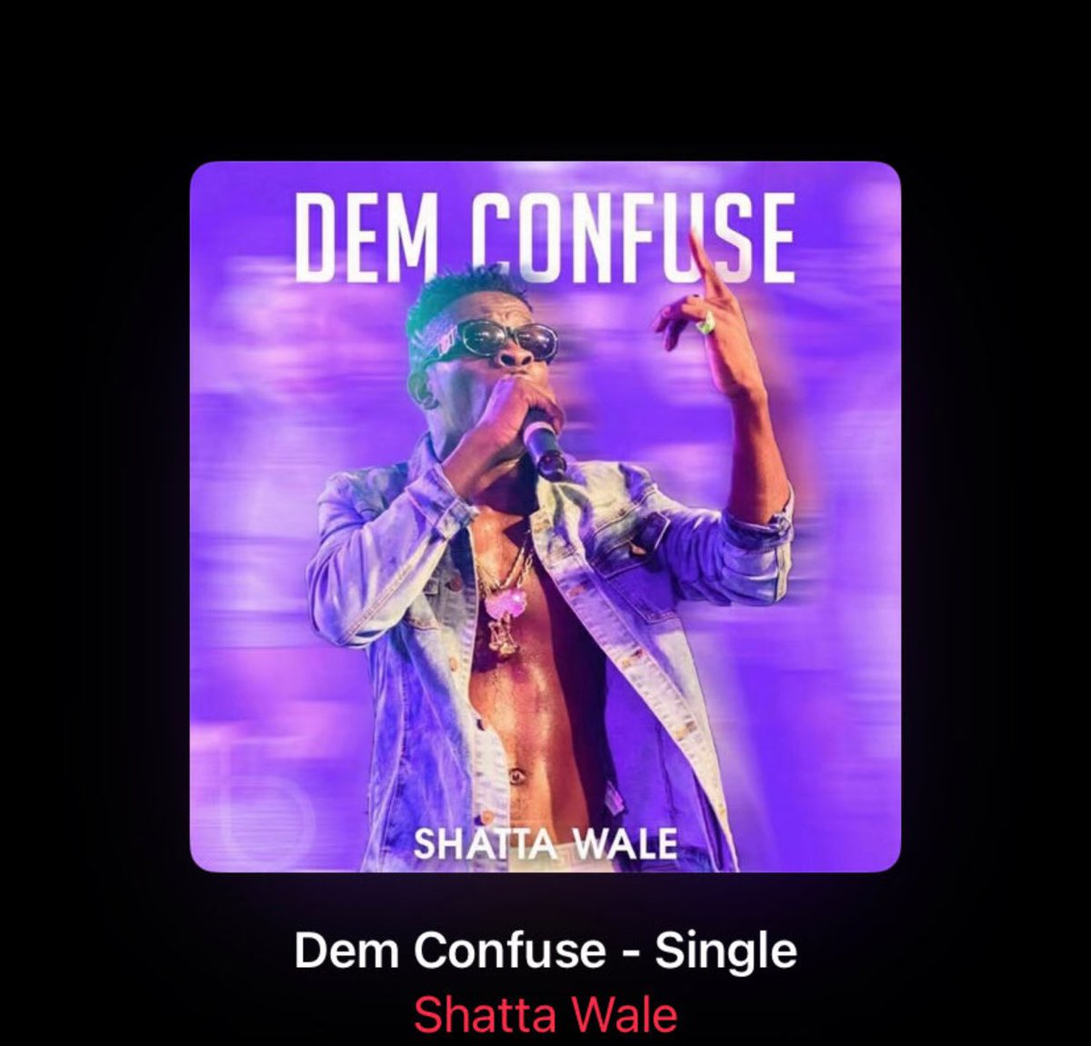 ShattaBianca's tweet photo. Shatta Wale‘s #DemConfuse now peaks at #3 on iTunes Ghana 🇬🇭 (All Genres)

The Song was released in 2017. 
@shattawalegh 🔊🎶👑 https://t.co/Yjrr3RMQI4