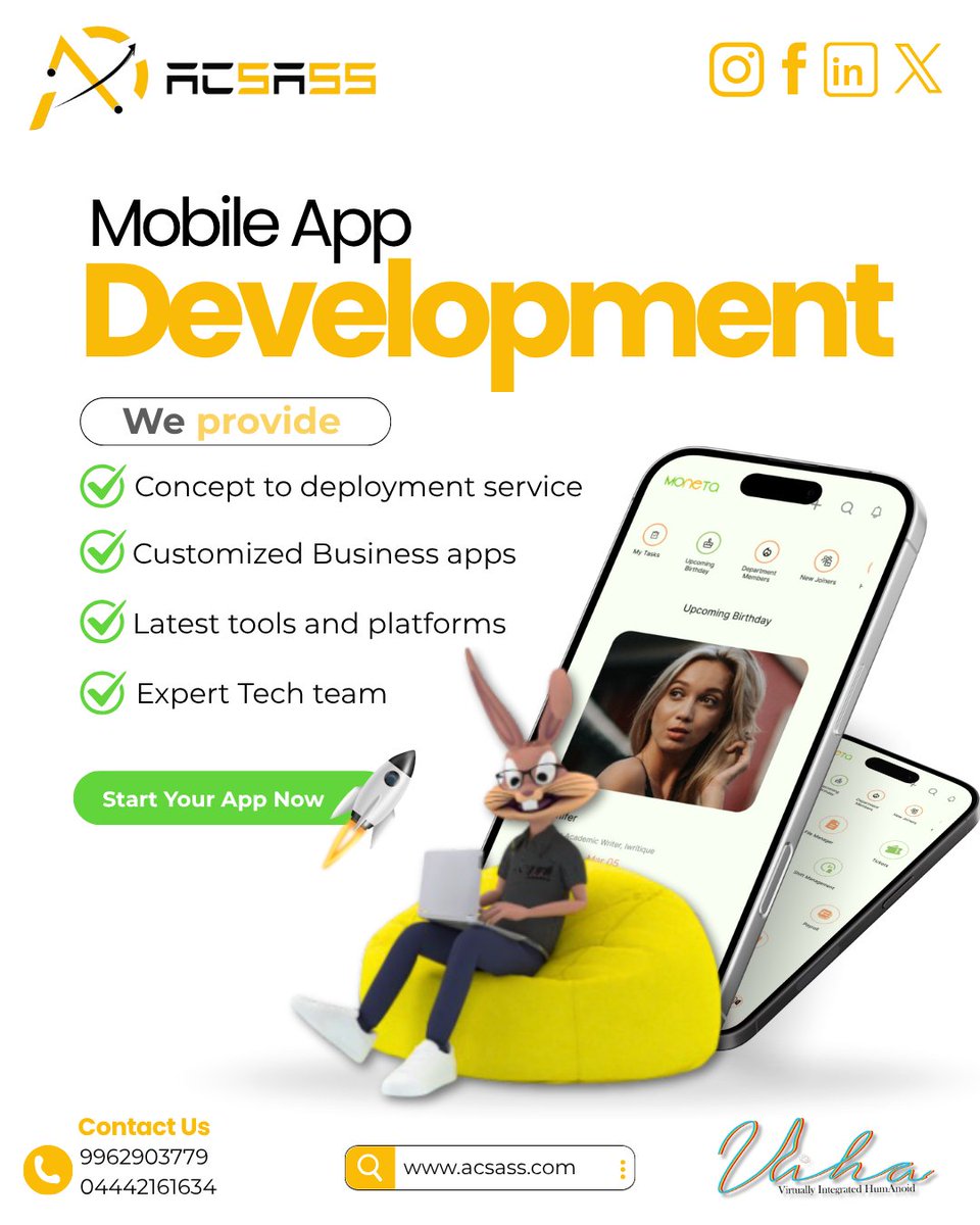 ACSASS124730's tweet image. 🚀 Got an idea? Let’s turn it into a killer app! Custom, seamless, and powerful solutions designed just for you. Don’t wait—your app success story starts today! 📱✨
#AppDevelopment #BuildYourApp #TechInnovation #StartNow #DigitalJourney #MobileApps #CreateAndGrow #CodeYourDream