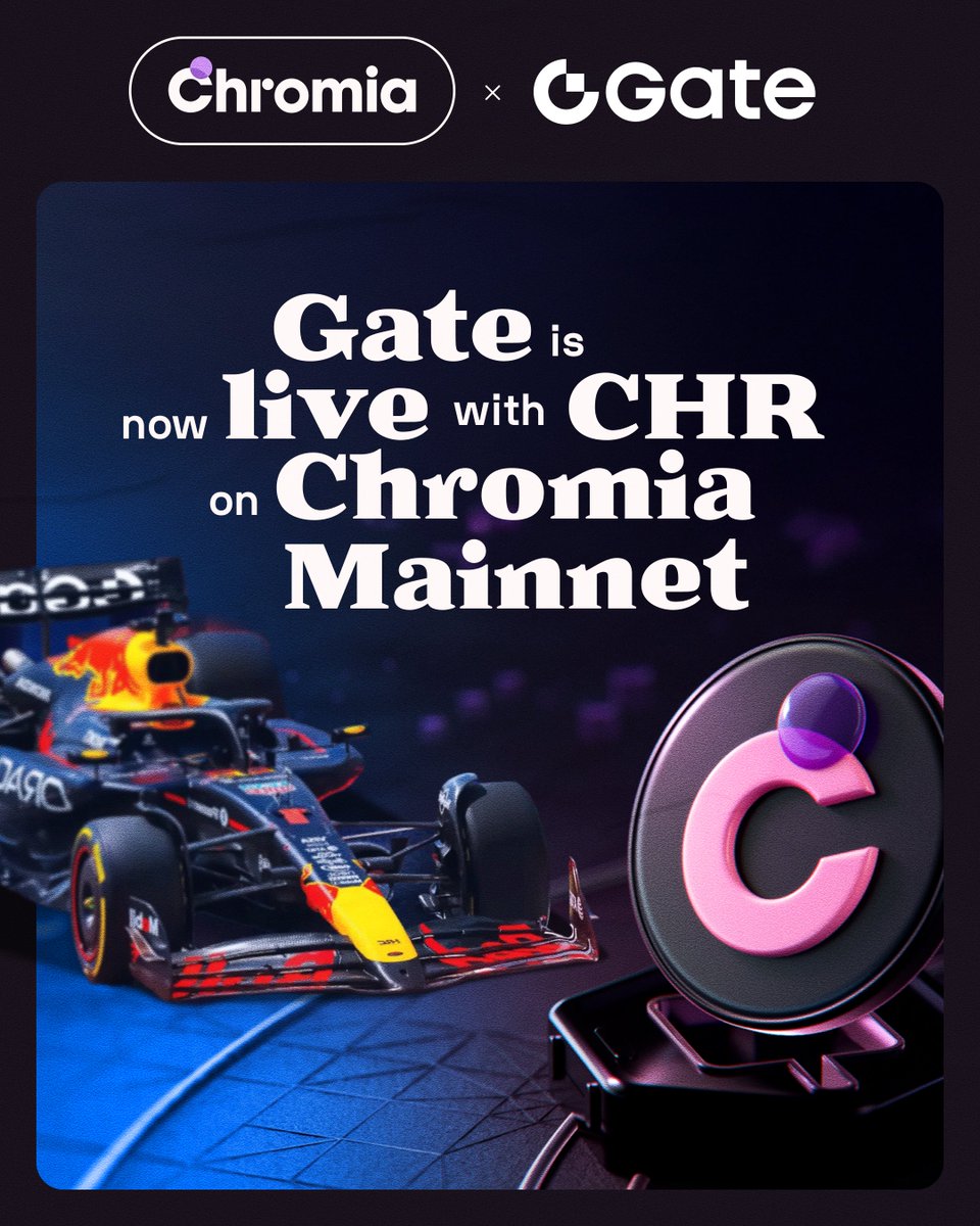 🎊 We're excited to announce that <a href="/Gate/">Gate</a> is officially live with CHR on Chromia Mainnet!  🎉 

Gate.io is one of the world’s leading crypto exchanges, that is not only trusted by millions of users, but is also known for sponsoring <a href="/redbullracing/">Oracle Red Bull Racing</a> and being the