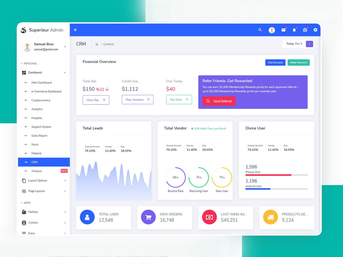 MultiStoreTheme's tweet image. Modern Admin UI Dashboard Design with Interactive Layouts & Smart Widgets
.
Buy Now: themeforest.net/item/superieur…
.
#admindashboard #uidashboard #dashboarddesign #interactiveui #webapp #smartwidgets #analytics #dashboardtemplate #adminpanel #modernui #webdesign #uxdesign #realtime