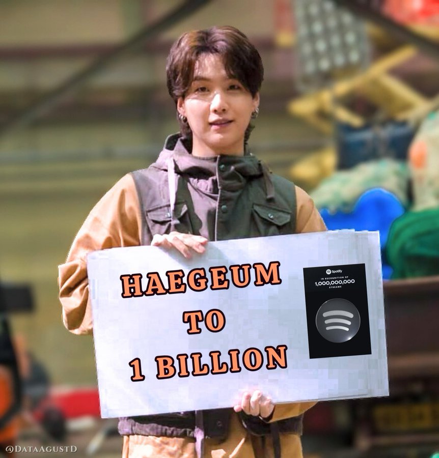 🚨 Haegeum is just 345M streams away from 1 BILLION!

⚠️ At the current pace, it’s projected to hit 1B by SEPT 2026. Don’t slow down — let's keep streaming hard to maintain it above 1M daily and reach the goal even faster! 🔥

STREAM FOR YOONGI
#HaegeumTo1Billion
#SUGA #AgustD
