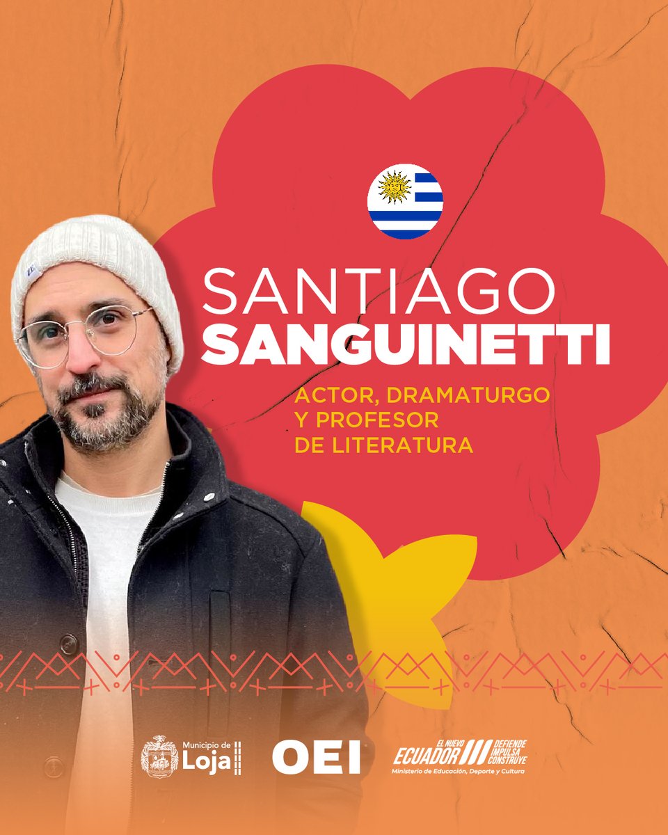 🧑‍💻 #FIAVLoja2025 | Te presentamos el segundo taller virtual🧪#FIAVLab.

📝Dramaturgia contemporánea y escritura escénica
🇺🇾Santiago Sanguinetti
👨🏻‍🏫 Actor, dramaturgo y profesor de literatura
🗓️ 3 al 7 nov.
👥 30 participantes

Inscribete➡️forms.gle/r1rvqnq9hXugyz…

#ElArteViveEnLoja