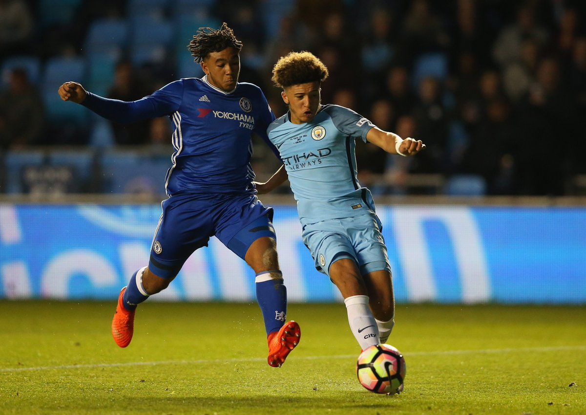 FourFourTwo's tweet photo. 🌍 WHERE ARE THEY NOW: Chelsea vs Manchester City - FA Youth Cup Final 2017

🔵 GK: Jared Thompson - Gloucester City
🔵 DF: Reece James - Chelsea
🔵 DF: Trevoh Chalobah - Chelsea
🔵 DF: Marc Guehi - Crystal Palace
🔵 MF: Juan Castillo - RKC Waalwijk
🔵 MF: Tariq Uwakwe - Unattached
🔵 MF: Dujon Sterling - Rangers
🔵 MF: Jacob Maddox - Yeovil Town
🔵 MF: Mason Mount - Manchester United
🔵 FW: Ike Ugbo - Sheffield Wednesday
🔵 FW: Callum Hudson-Odoi - Nottingham Forest

🔵 Sub: Joseph Colley - Wisla Krakow
🔵 Sub: Jamie Cumming - Oxford United
🔵 Sub: Cole Dasilva - Bishop's Stortford
🔵 Sub: Conor Gallagher - Atletico Madrid
🔵 Sub: Harvey St Clair - FC Tulsa

👕 GK: Aro Murić - Sassuolo
👕 DF: Demeaco Duhaney - Istanbulspor
👕 DF: Sadou Diallo - Derry City
👕 DF: Ed Francis - Exeter City
👕 DF: Tyreke Wilson - Shelbourne
👕 MF: Jacob Davenport - Unattached
👕 MF: Brahim Diaz - Real Madrid
👕 MF: Matt Smith - Newport County
👕 MF: Phil Foden - Manchester City
👕 FW: Lukas Nmecha - Leeds United
👕 FW: Jadon Sancho - Aston Villa

👕 Sub: Jeremie Frimpong - Liverpool
👕 Sub: Pawel Sokol - Wisłoka Dębica
👕 Sub: Tom Dele-Bashiru - Gençlerbirliği
👕 Sub: Luke Bolton - Mansfield Town
👕 Sub: Lorenzo Gonzalez - Unattached

#cfc #mcfc