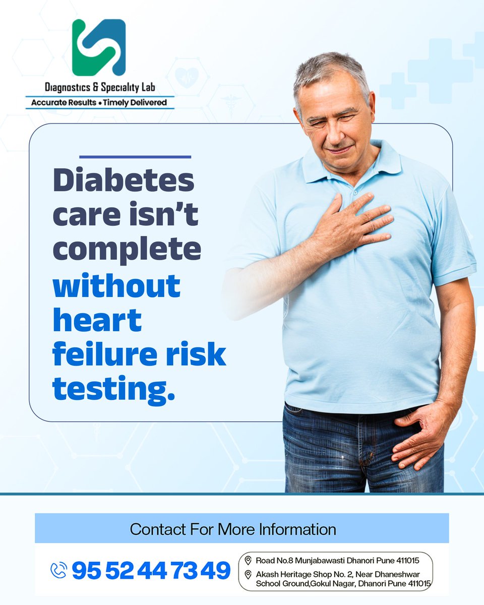 sunrise_lab09's tweet image. If you have diabetes, your heart deserves as much attention as your blood sugar levels.

#Diabetes #HeartHealth #CardiacTesting #SunriseDiagnostics #DiabetesAwareness #PreventiveHealth #KnowYourHeart #ProtectYourLife #HealthCheckup #DiabetesSupport #HeartFailure