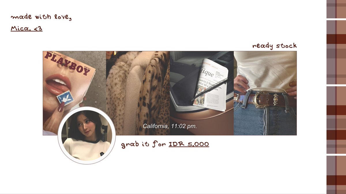 help rt?  thank  you. <3

hello!  mica's here to  bring you  4  layout  ready stock of  rei  and  asa. you can get  free retext,  jpng  ava,  &amp;  2  header(s) for  5.OOO/each  only. ♡

claim  yours  through mica's  direct message  or telegram. 🥣

#zonauang