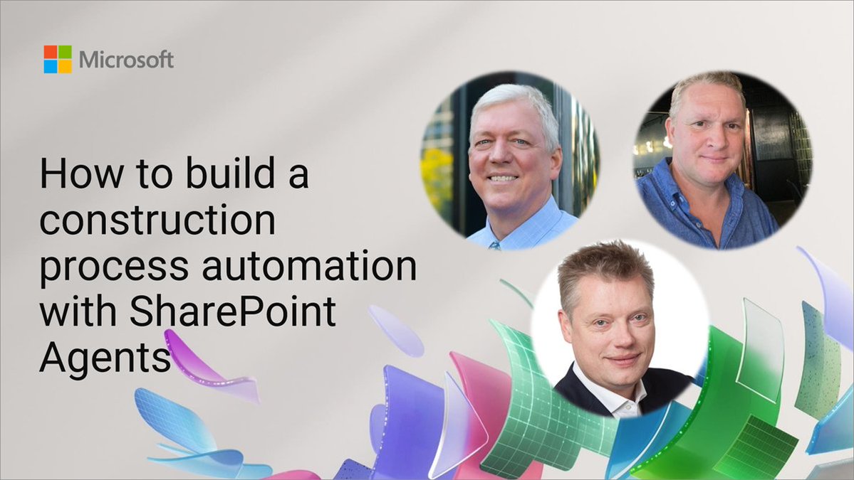 SharePoint's tweet image. 💡 Using SharePoint Agents to automate construction workflows? Yes, it works.
@kurtrolland, @knutrelbemoe, and Martin Roevekamp show how to match worker skills with job requests using SharePoint, Power Automate, (cont) msft.it/l/6016sLe1G