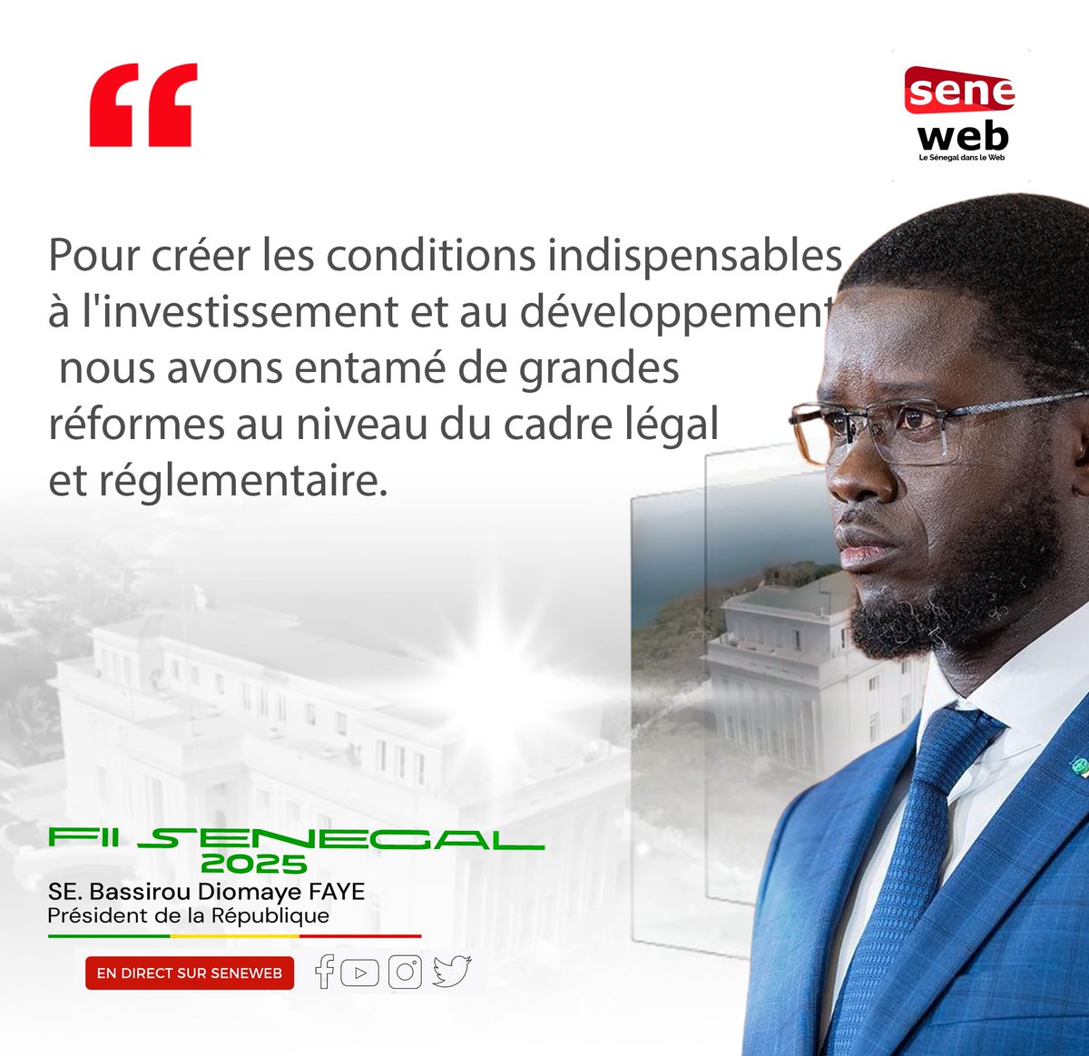 seneweb's tweet image. Fii Sénégal 2025: L&apos;appel du Président aux investisseurs