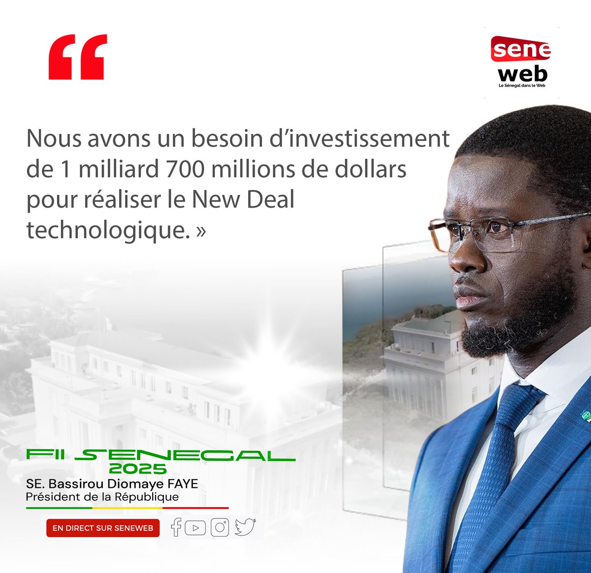 seneweb's tweet image. Fii Sénégal 2025: L&apos;appel du Président aux investisseurs