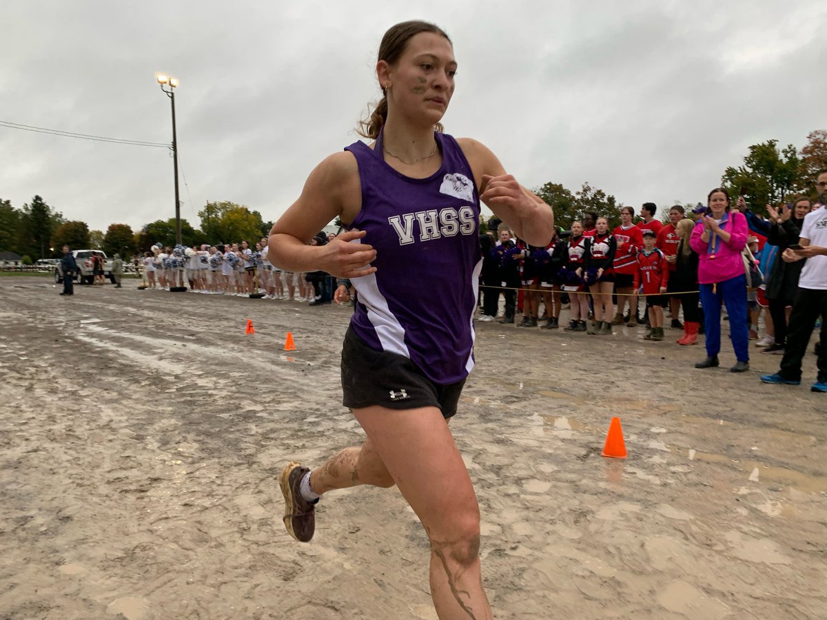 Amilya King of Valley Heights Secondary School  wins the girls road race at Young Canada Day at Norfolk County Fair on Tuesday #ncf