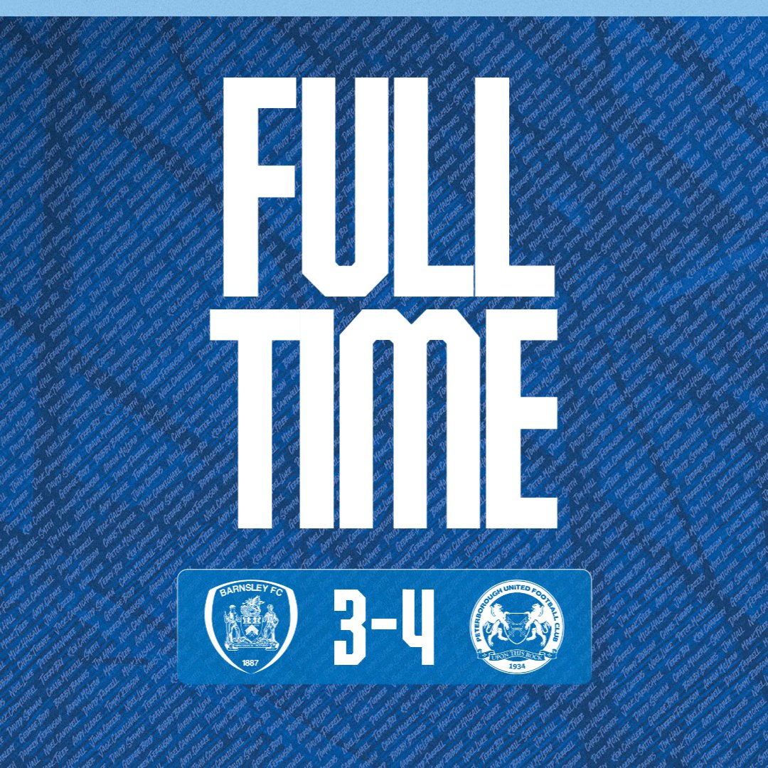 theposhacademy's tweet image. 90+' - FULL-TIME!
Two late second-half goals means Posh are back to winning ways!
🟥 3-4🎩 #pufc