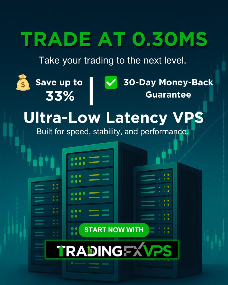 TradingfxvpsO's tweet image. Trade at lightning speed ⚡ — 0.30ms latency, 33% savings, and a 30-day money-back guarantee.
Built for traders who demand speed and stability.
👉 Start now with #TradingFXVPS