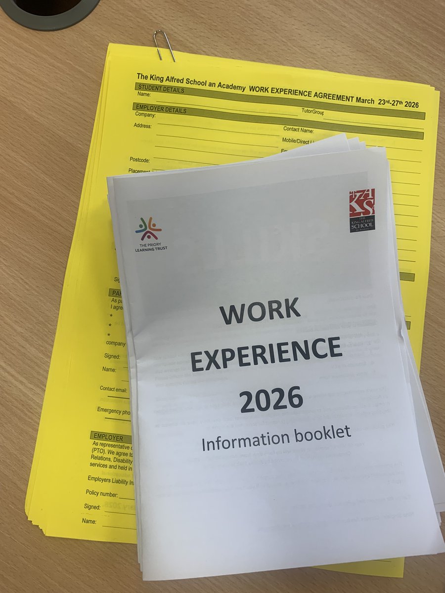 Year 10 <a href="/_TKASA/">The King Alfred School an Academy</a> work experience forms are starting to come back with some exciting placements.

As a reminder all forms need to be signed by the student, parent/guardian and the employer. Your careers office is open during break and lunch for any additional support.