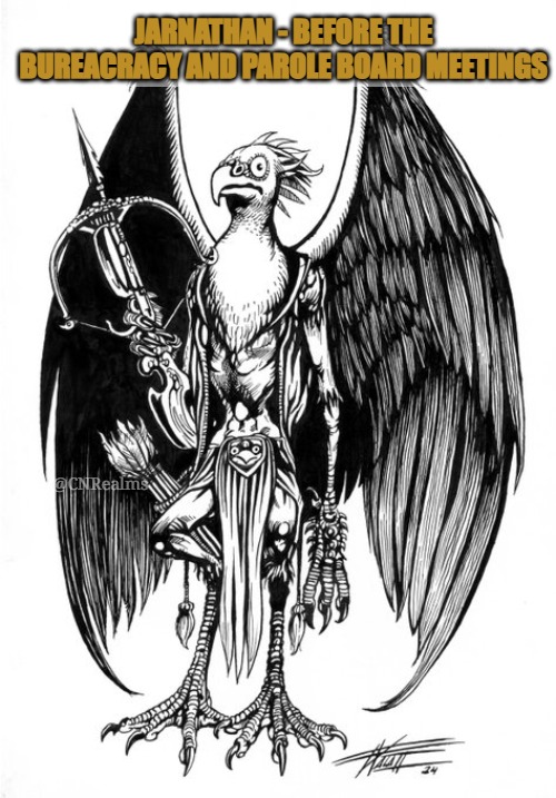 CNRealms's tweet photo. Before he became an admin officer at Revel's End Prison, Jarnathan was quite the adventurer himself. Savvy with a crossbow he made famous the tactic of 'dive bombing'. Swooping down from up high raining bolts down on unsuspecting foes.
#dungeonsanddragons #DnD #Jarnathan https://t.co/tvV99v8wAg