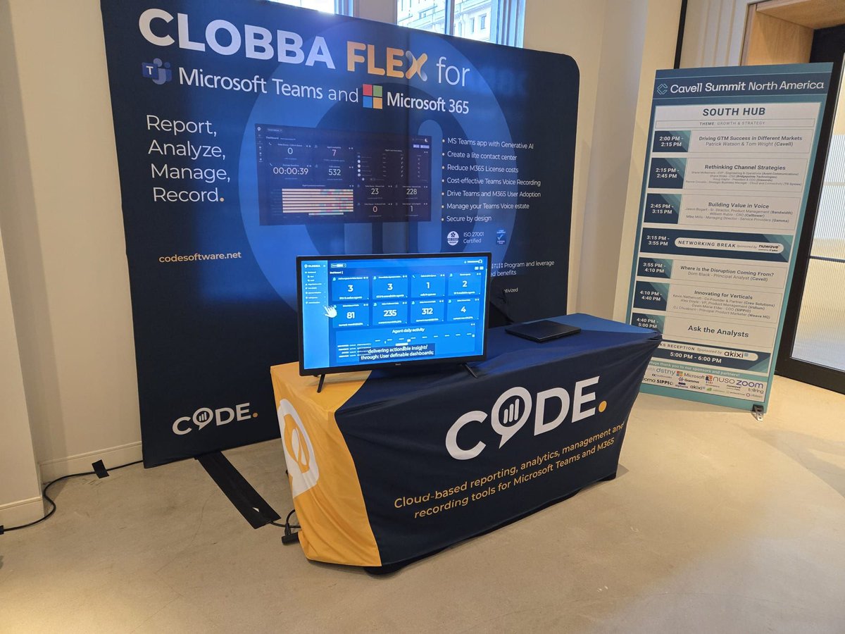 codesoftwareltd's tweet image. The booth for #CavellSummit is all set up. 👌
We're excited to spend the day with partners and make new connections with other UC professionals.
Hope to see you here!