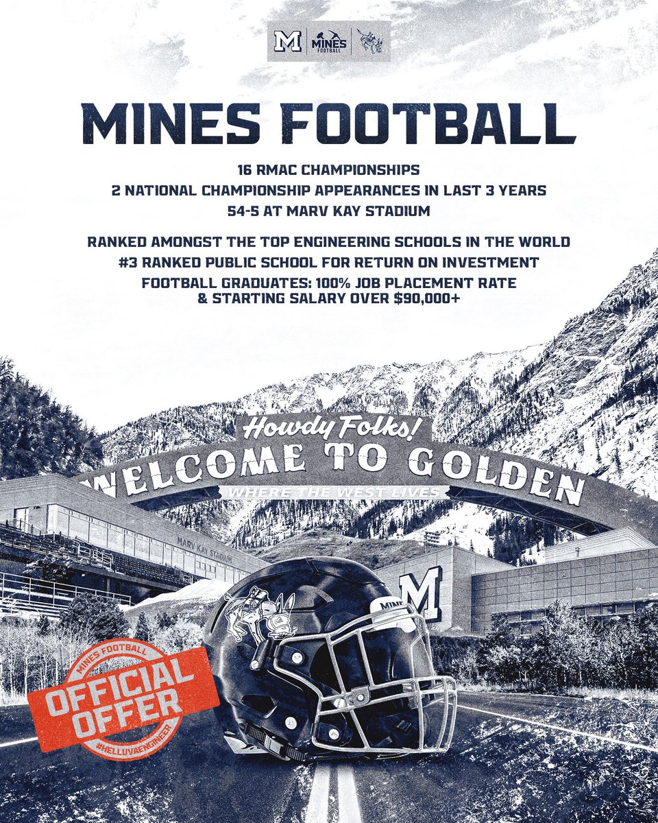 AnsenAsbjornsen's tweet photo. After an amazing phone call with @coachCwilson02 I am absolutely blessed to announce that I have been offered an opportunity to continue my football and academic career at @MinesFootball!!!
@CoachBobStitt @RFordFSP @TFordFSP  @SQHS_Football https://t.co/SHKF0NF0iO