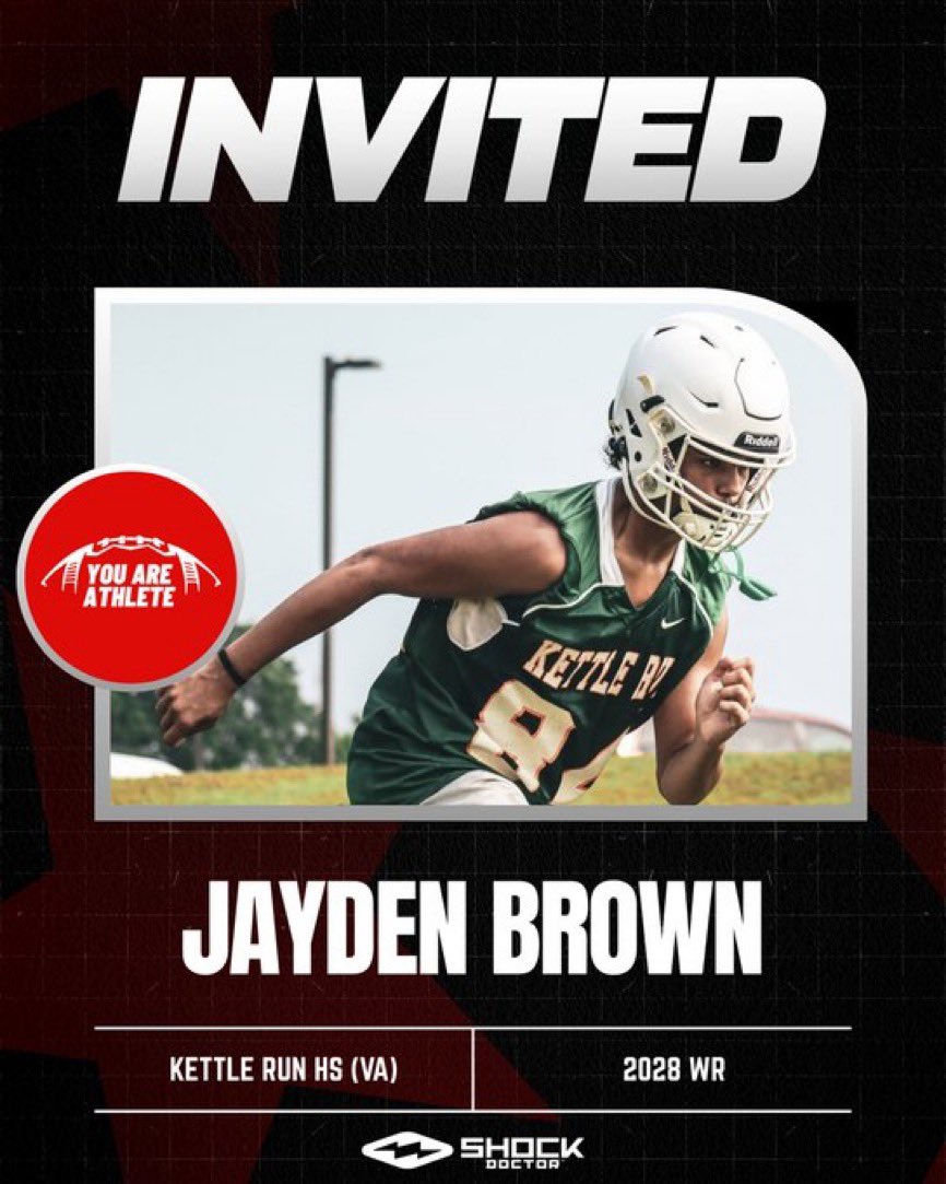 Blessed to be recognized as a top 2028 WR and be invited to compete at camp. <a href="/youareathlete/">You Are Athlete</a> locked in 🔒 

<a href="/danteabsher3/">Dante Absher</a> 
<a href="/PrepRedzoneVA/">Prep Redzone Virginia</a> 
<a href="/adamgorney/">Adam Gorney</a> 
<a href="/GregBiggins/">Greg Biggins</a> 
<a href="/JGonzalesJr10/">Julio Gonzales Jr.</a> 
<a href="/carljfred/">Carl Frederick</a> 
<a href="/on3recruits/">Follow @Rivals</a> 
<a href="/WillVapreps/">Will Vapreps Garlick</a> 
<a href="/sportsplug757/">Sportsplug757</a> 
<a href="/247recruiting/">247Sports Recruiting</a> 
<a href="/ChadSimmons_/">ChadSimmons</a>