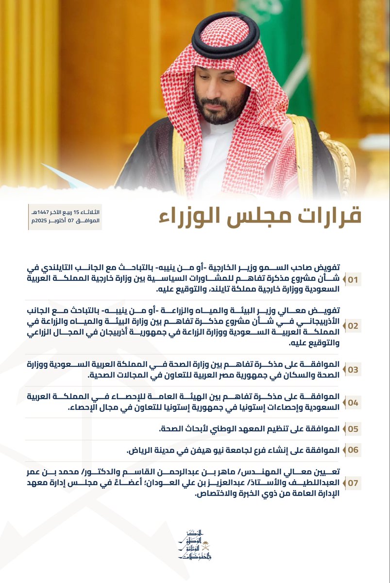 برئاسة سمو #ولي_العهد عقد #مجلس_الوزراء جلسته واتخذ عدداً من القرارات.