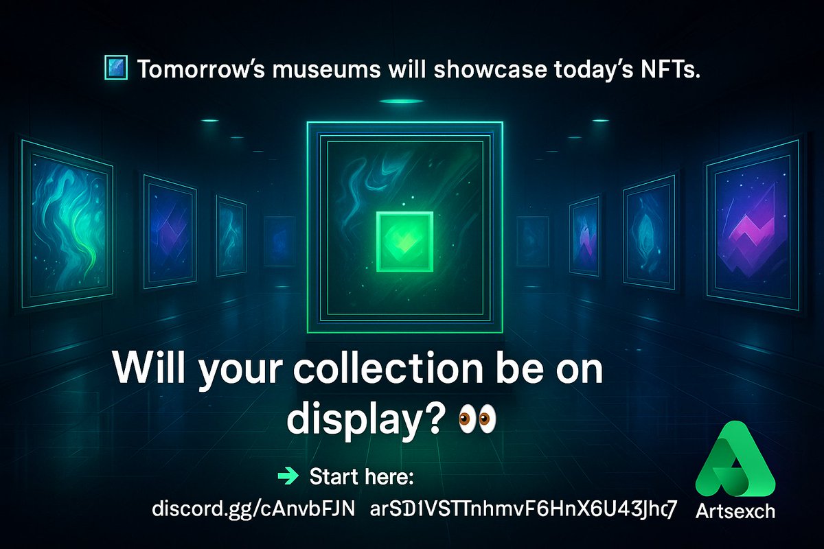 Trd2Nft's tweet photo. Tomorrow’s museums will showcase today’s NFTs.
Will your collection be on display? 👀
👉 Start here: https://t.co/VuU4I4zd6L
💰 Solana Contract: ArtST5RiVT5MyNTWuGkP1YSTnThmv3F6PHnX6U43Hjq7
#NFTFuture #Crypto #ArtCollectors #Solana https://t.co/e6wGaFJDny