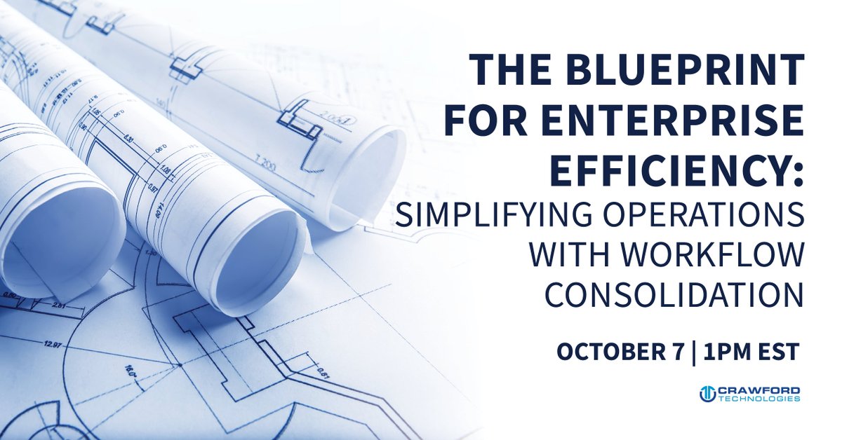Today’s the day! The Blueprint for Enterprise Efficiency starts soon.

Join Ernie Crawford and Gordon Rae to see how workflow consolidation can reduce costs, improve compliance, &amp; give you total control across your operation.

Today at 1pm EST: bit.ly/42jME7W