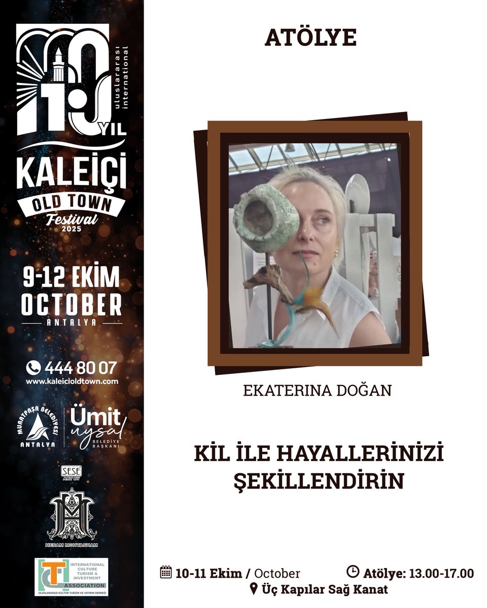 10. Kaleiçi Old Town Festivali, konserlerden atölyelere, sergilerden canlı performanslara uzanan dopdolu bir programla sizlerle! 🎶🎨

10 Ekim’de başlayacak etkinliklerimizi keşfetmek için görsellere göz atmayı unutmayın! 👀

📅 Program: kaleicioldtown.com

The 10th Kaleiçi