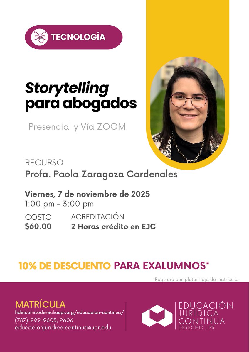 📢Storytelling para abogados | Presencial y Vía ZOOM - mailchi.mp/bd18d7f80067/0…