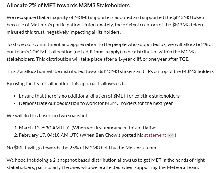 ShafoXel's tweet image. &quot;This distribution will take place after a 1-year cliff, or one year after TGE.&quot;
Because of you, thousands of people, including me, lost money. Is this the compensation? Are you going to issue a token in this market one year later? Damn your work! @MeteoraAG @0xSoju #m3m3