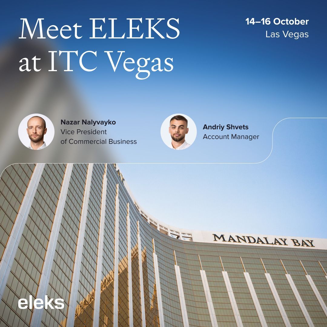 ELEKSSoftware's tweet image. ELEKS is thrilled to announce that our experts Nazar Nalyvayko, VP of Commercial Business, and Andriy Shvets, Account Manager, will be attending ITC Vegas! Connect with us to explore insurance tech trends and practical strategies to thrive.
Oct 14–16, Las Vegas 
#insuretech