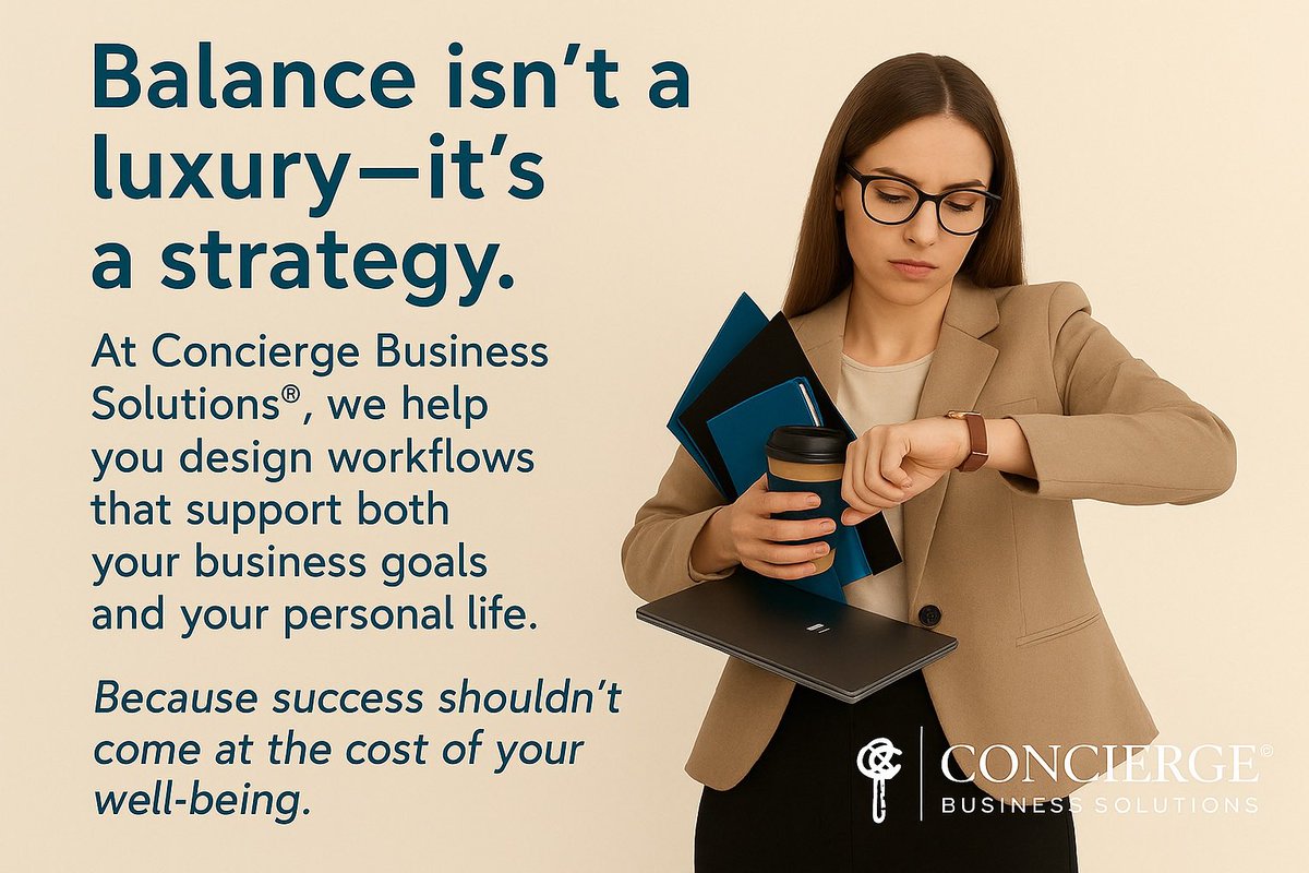 CBS_lspoor's tweet image. ⚖️ Balance isn’t a luxury—it’s a strategy. At Concierge Business Solutions®, we design workflows that align your business goals with your personal life. ✨
🔗 learn.conciergebusinesssolutions.com
#BusinessBalance #ConciergeSolutions #FreedomBuilders #WorkLifeSuccess