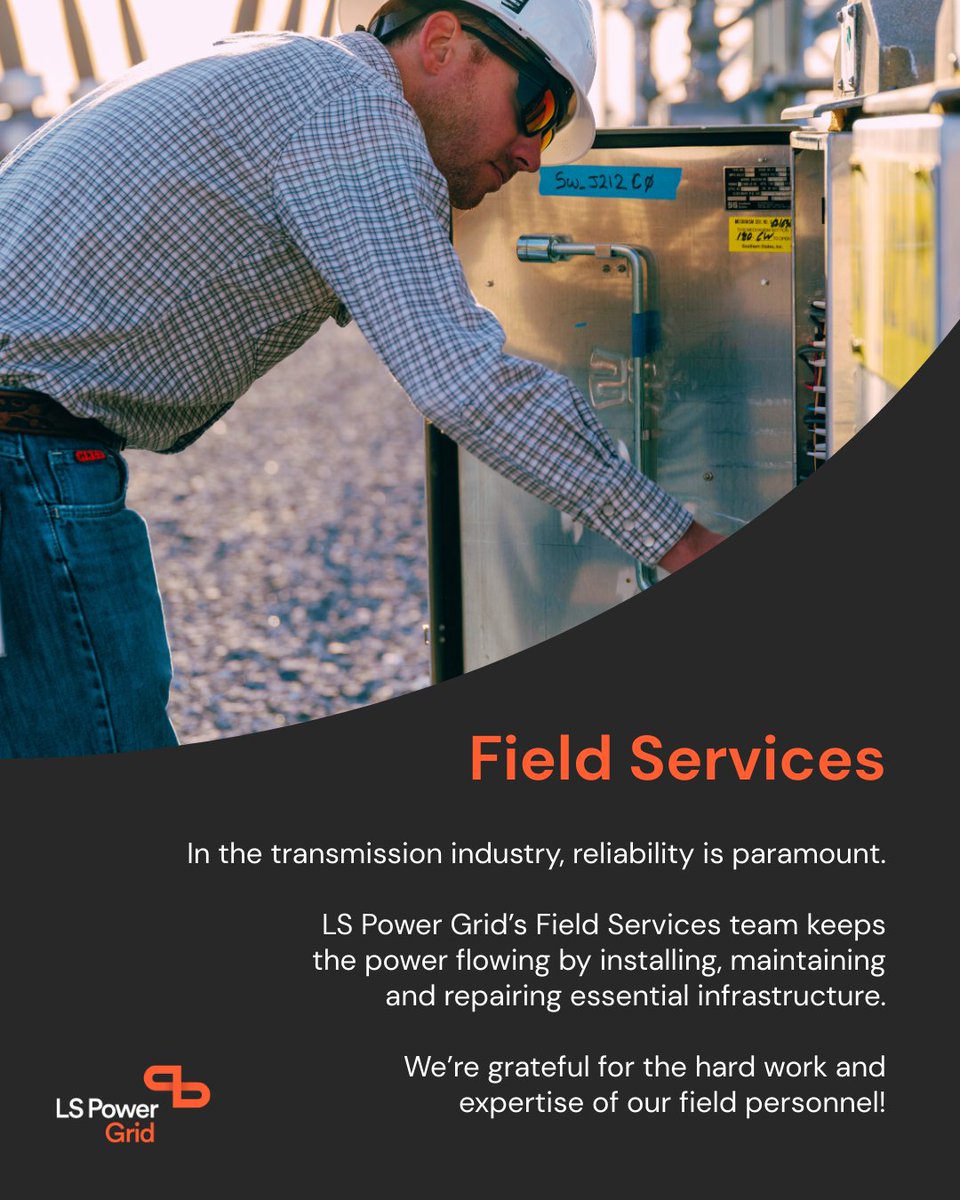@LSPowerGrid (@lspowergrid) on Twitter photo LS Power Grid’s field services team ensures that our transmission lines and substations are safe and reliable. We’re proud that our operating utilities averaged 99.99% availability in 2024.
#energytwitter #poweringthefuture LS Power Grid’s field services team ensures that our transmission lines and substations are safe and reliable. We’re proud that our operating utilities averaged 99.99% availability in 2024.
#energytwitter #poweringthefuture