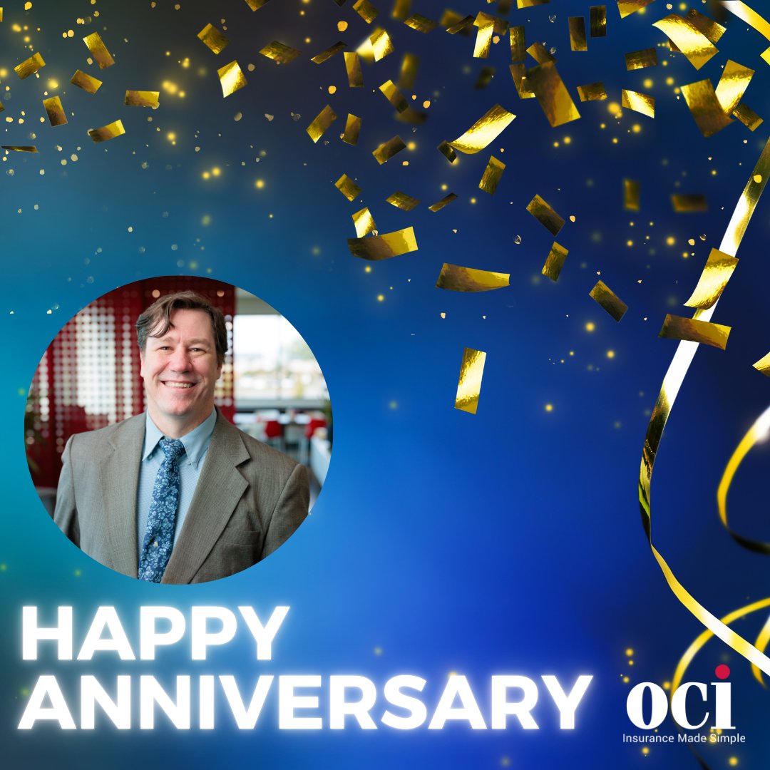 Wishing a happy anniversary to Kenneth Peel, who is celebrating 12 years with OCI! Congratulations and thank you for all of your hard work and dedication!

#OCIExperience #InsuranceMadeSimple #Anniversary