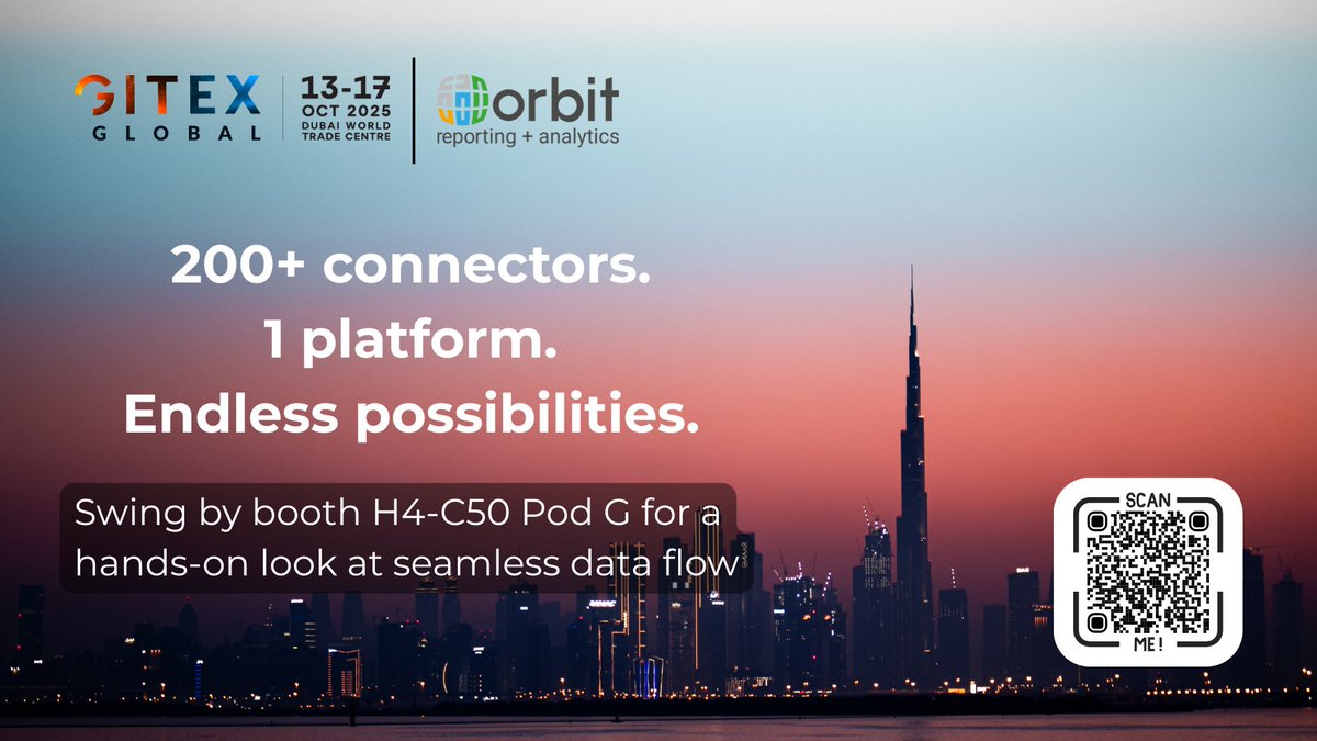OrbitAnalytics's tweet image. Experience next-level reporting and analytics with a free Orbit Analytics demo at GITEX! Discover seamless #ERP integration and AI-powered insights: hubs.la/Q03MmQjb0 #orbitanalytics #gitexglobal #artificialintelligence