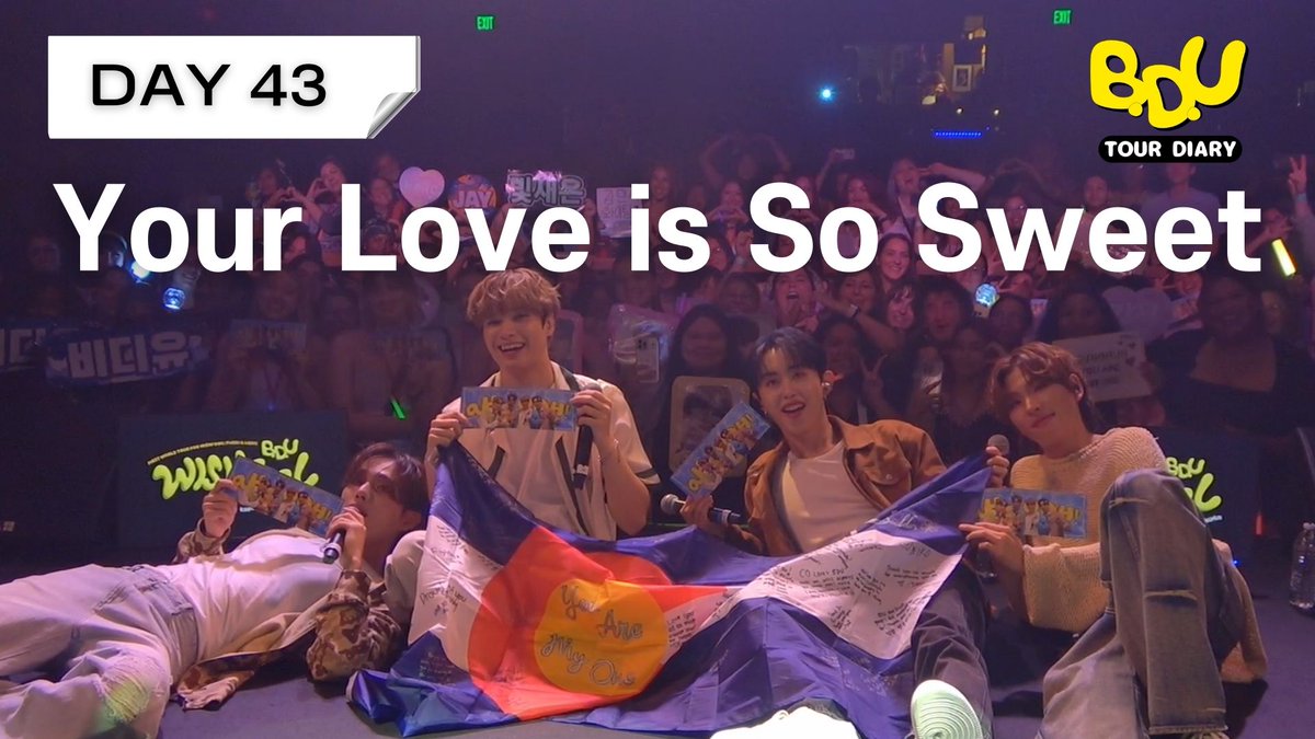 BDU_GLOBAL's tweet photo. Back to the start of our universe💫
#BDUthrowback

[🎥]#BDU_Tour_Diary 
DAY43 | Your Love is So Sweet

🔗 https://t.co/1SXgvxotEB

#BDU #BITSAEON #SEUNGHUN #JAYCHANG #KIMMINSEO #GRIDA https://t.co/wHsoXUgV5q