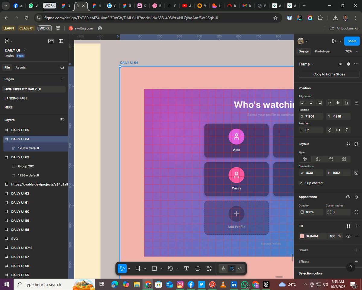 Shegyz_uiux0's tweet image. Day 64 of 100 – User Selection 🎮👥
Who’s using the app today? Designed a clean and fun user selection screen that makes switching profiles effortless, whether it’s for movies, games, or social accounts. Simplicity meets personalization.
#DailyUIDesign   #UserSelection