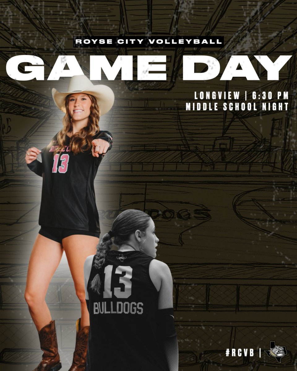 RCVB_bulldogs's tweet image. Get up, it&apos;s Game Day and Middle School Night! We can&apos;t wait to see our RCVB middle schoolers!! #RCVB #ReachForTheSummit

🆚Longview
📍Royse City HS
⏰9th/JV: 5:30pm | Varsity: 6:30pm
🎟️ bit.ly/46WMR28