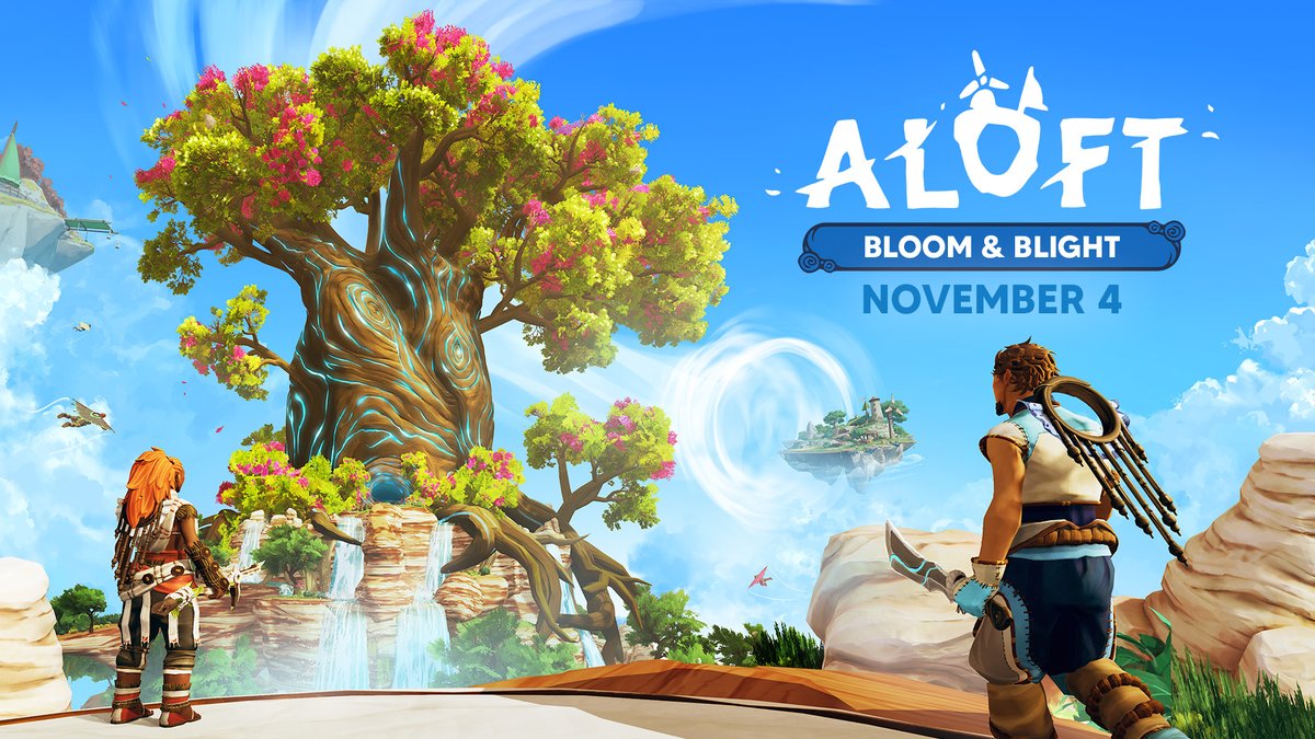 Aloft_Game's tweet image. Ahoy, Sky Sailors!


Our next major update, Bloom &amp;amp; Blight, touches down November 4th! 🌼 🍄

🌐New World Generation
📈Revamped Progression
🌳Reworked Restoration
🌬️Wind Lanes
👾New corruption strains
⚒️New tools and weapon tiers

This is Aloft&apos;s biggest update yet. See you in…